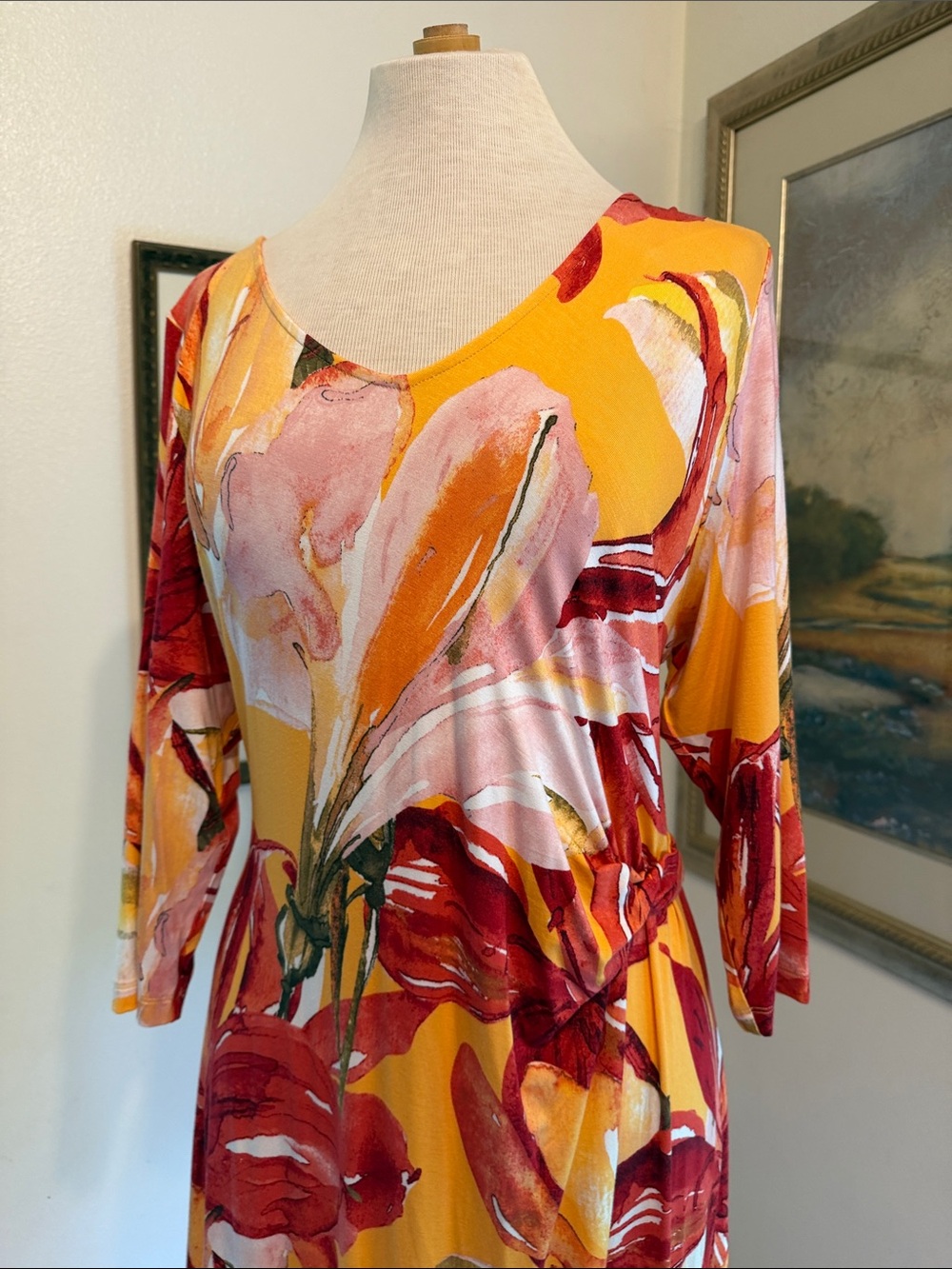 NWT Soft Surroundings Elia Maxi Dress in Apricot Coral Size XLP - Picture 4 of 11